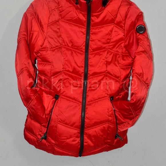 NWT Nautica Ladies’ Puffer Jacket IN RED - Picture 6 of 11